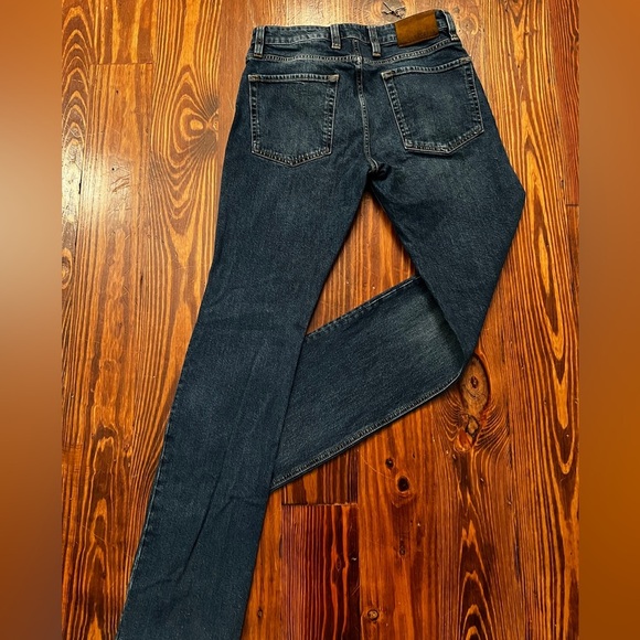 TECOVAS Ranch Wear Straight Leg Medium Wash Denim Jeans 30x32 Frayed Hem - Picture 6 of 7